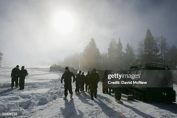 The 15th Marine Expeditionary Unit Command Element learn to operate in winter conditions at the Marine Mountain Warfare Training Center on December...