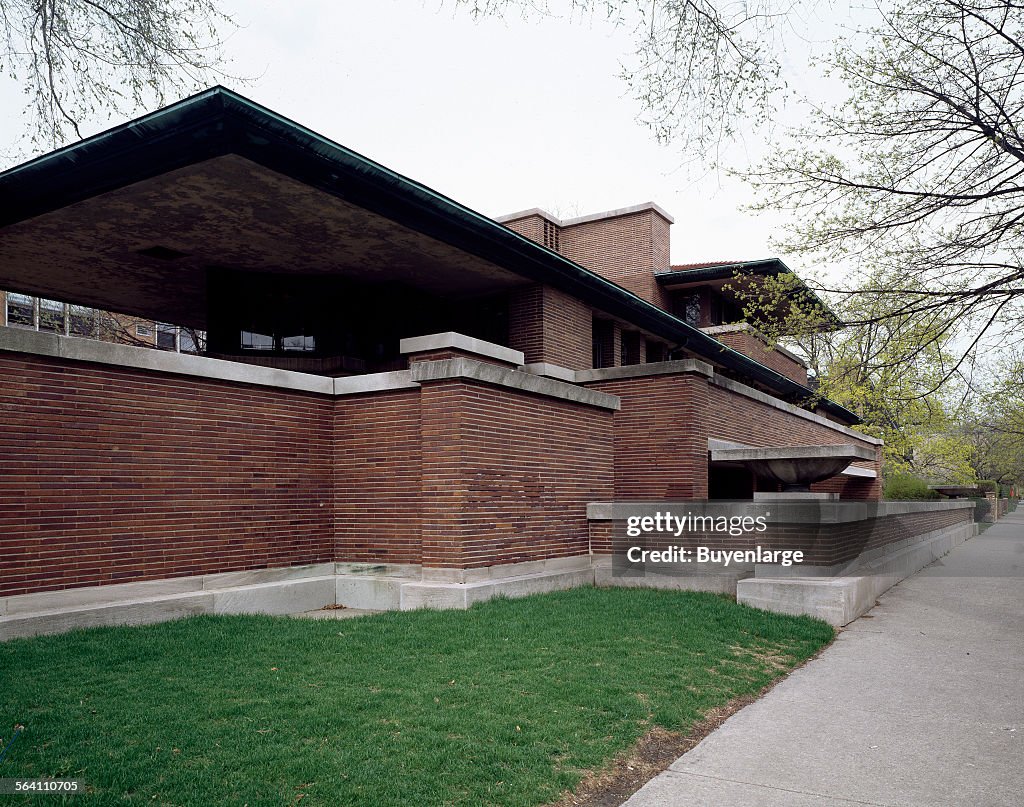 Robie House, created by architect Frank Lloyd Wright in the Hyde Park neighborhood, Chicago, Illinoi