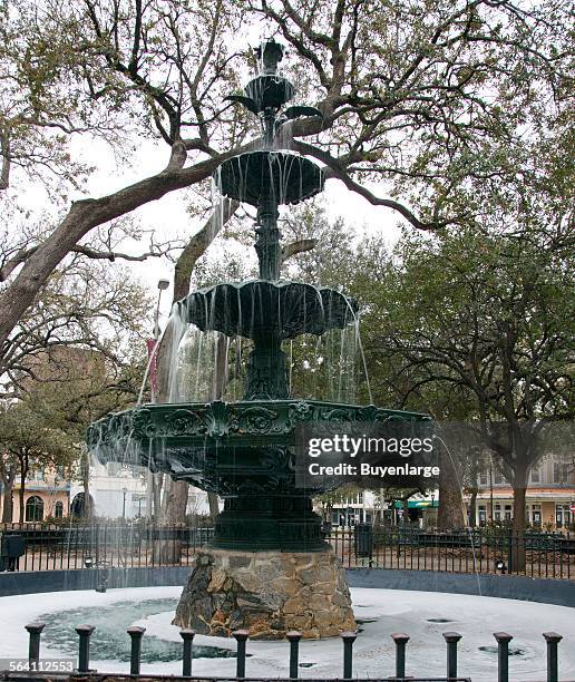 Cast iron fountain with acanthus leaf motif, Bienville Square, Mobile, Alabama