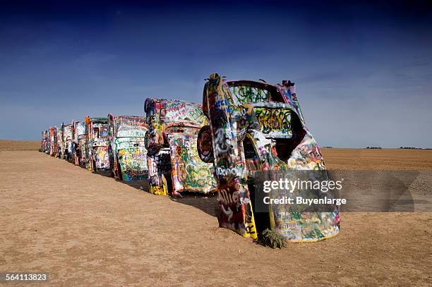 Cars in buried in the ground, Cadillac Ant Farm, Amarillo, Texas