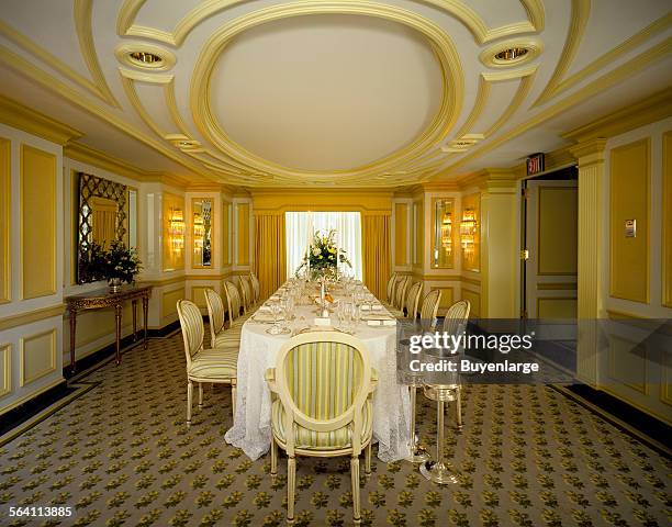 Dining room at the Willard Hotel soon after it reopened following an extensive renovation. Washington, D.C.