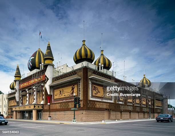 Originally built in 1892 and modified several times, the Corn Palace, which doubles as an auditorium and tourist attraction, is refreshed each year...