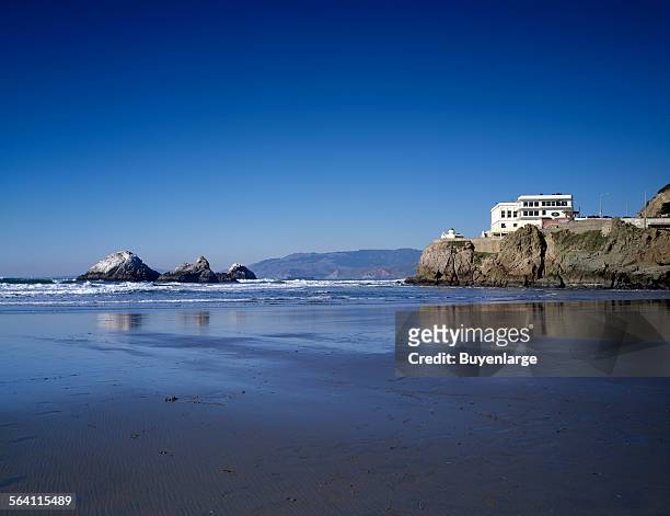The Cliff House is a restaurant perched on the headlands on the cliffs just north of Ocean Beach on the western side of San Francisco, California