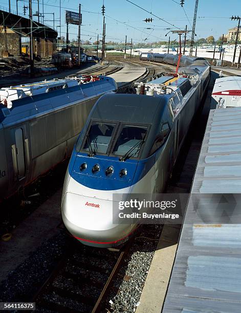 Amtrak new Acela Express trainset during testing in Philadelphia, Pennsylvania