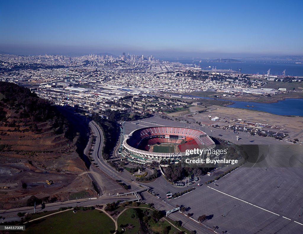 Aerial view of Candlestick Park, home stadium of the San Francisco 49ers National Football League pr