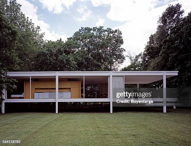 Architect Mies van der Rohe iconic Farnsworth House, Plano, Illinois