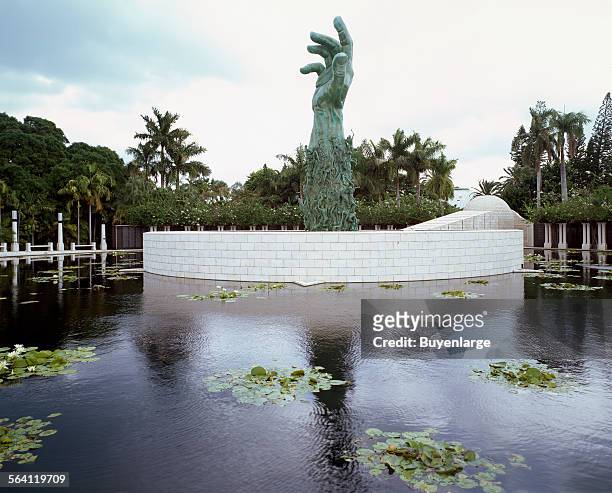 Kenneth Triester created the Sculpture of Love and Anguish at the Holocaust Memorial in Miami Beach, Florida