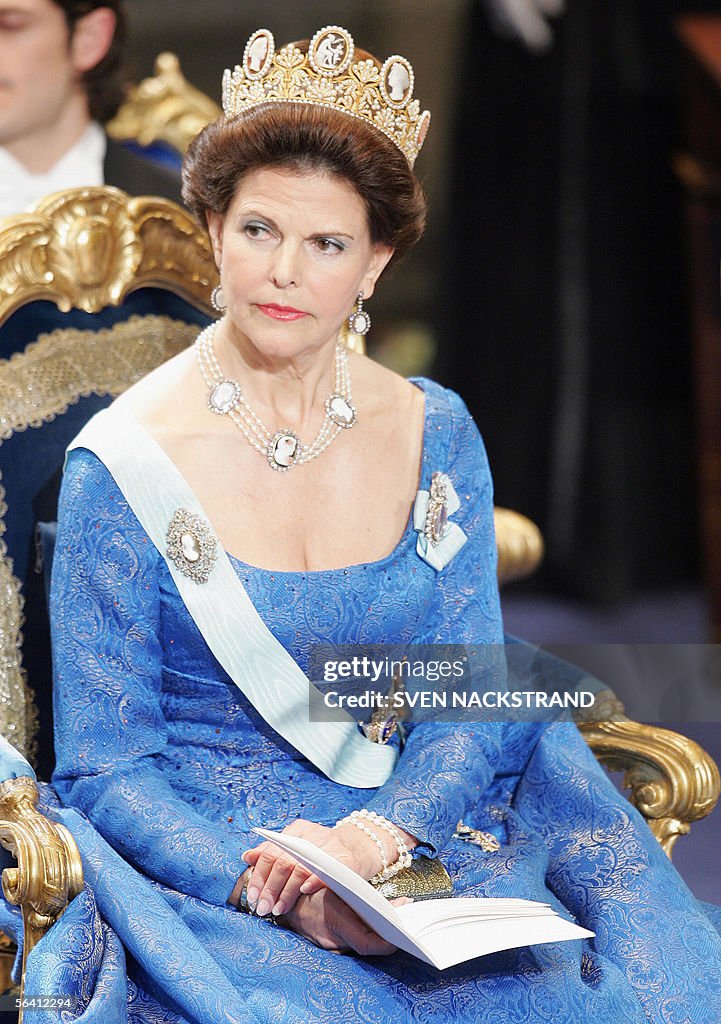 Swedish Queen Silvia appears during the