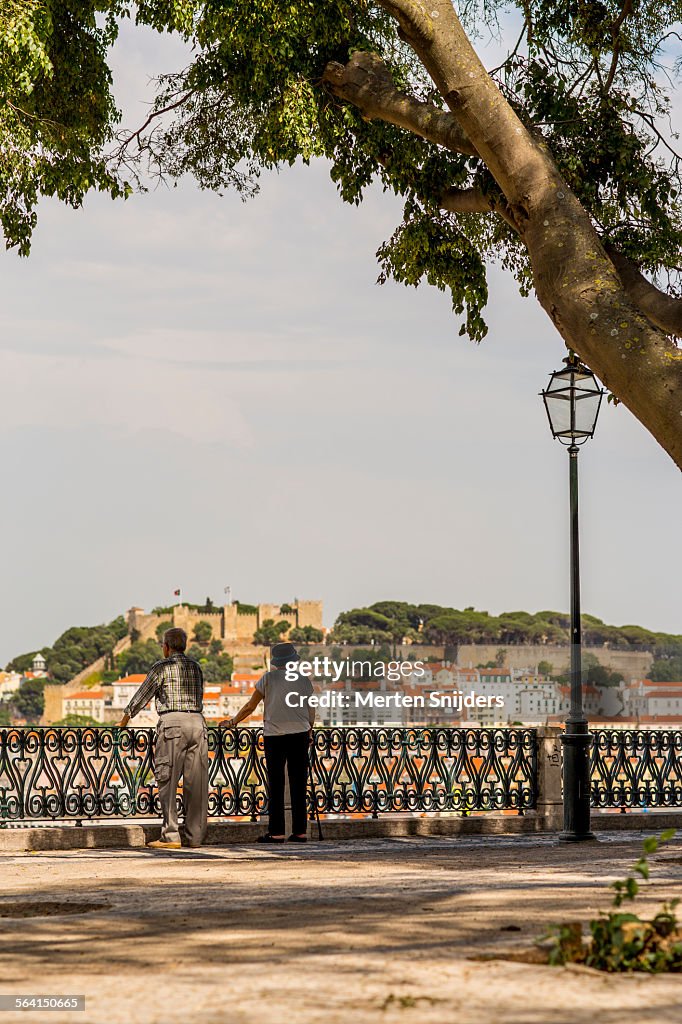 Older couple overlooking Lisbon