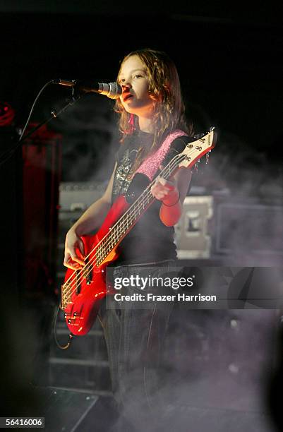 Musician Maddy Leeser of the band "Sweet Gone Sour" performs during Playstation BANDtogether, a benefit presented by Sony Computer Enterainment...