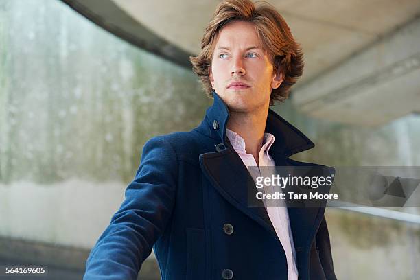 urban portrait of young businessman - collar stock pictures, royalty-free photos & images