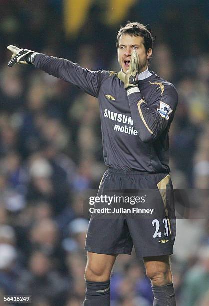 Carlo Cudicini of Chelsea in action during the FA Barclays Premiership match between Chelsea and Wigan Athletic at Stamford Bridge on December 10,...