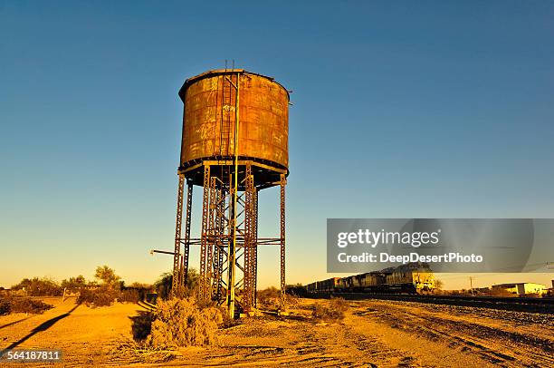 old water tank, aztec, yuma county, arizona, usa - aztec stock pictures, royalty-free photos & images