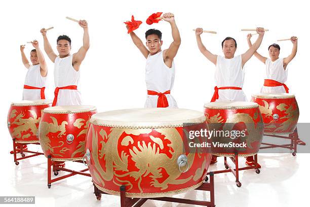 the performer was drumming - bedug stock pictures, royalty-free photos & images