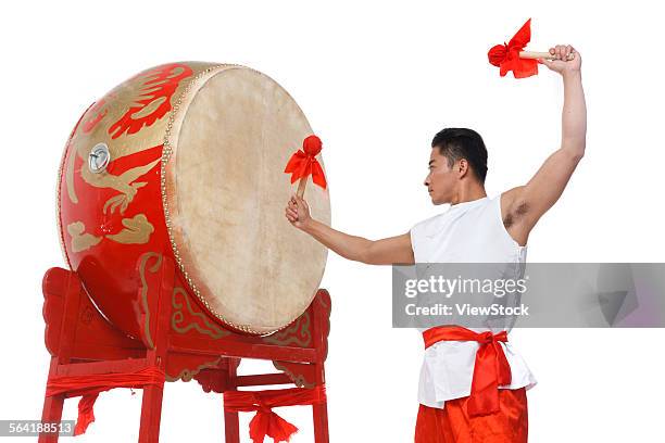 the young man was drumming - bedug stock pictures, royalty-free photos & images