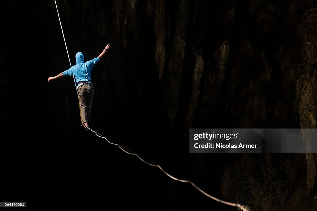 Highlining in southern Bavaria