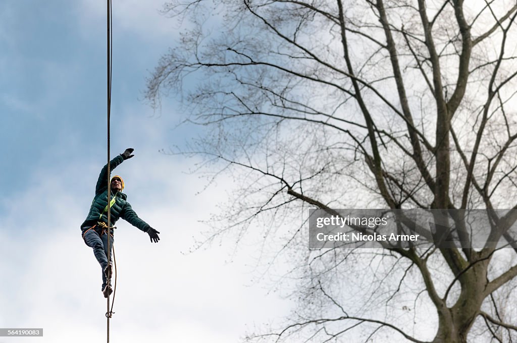 Highlining in southern Bavaria