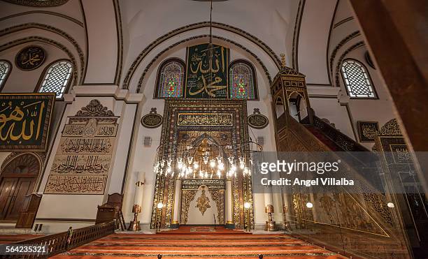 bursa grand mosque, mihrab and minbar - mini bar imagens e fotografias de stock
