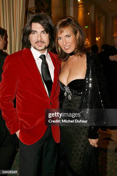 Scherrer Designer Stephane Rolland and Natacha Amal attend the The Best Awards 2005 party at Hotel Bristol on December 12, 2005 in Paris, France. The...