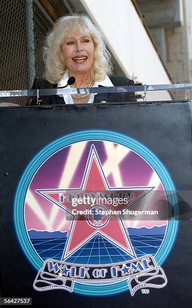 Actor Loretta Swit speaks at a ceremony honoring Wayne Rogers with a star on the Hollywood Walk of Fame December 13, 2005 in Hollywood, California.