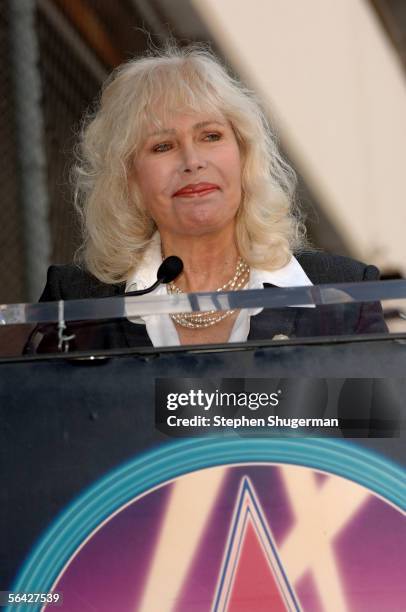 Actor Loretta Swit speaks at a ceremony honoring Wayne Rogers with a star on the Hollywood Walk of Fame December 13, 2005 in Hollywood, California.