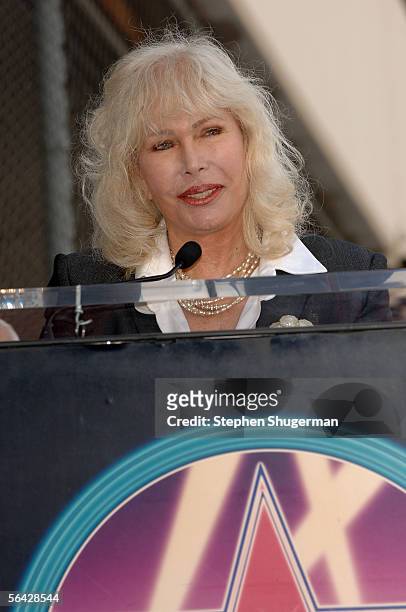 Actor Loretta Swit speaks at a ceremony honoring Wayne Rogers with a star on the Hollywood Walk of Fame December 13, 2005 in Hollywood, California.