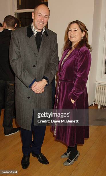 Dylan Jones and Alexandra Shulman attend the private view and book launch party for photographer David Bailey's new exhibition and book both entitled...
