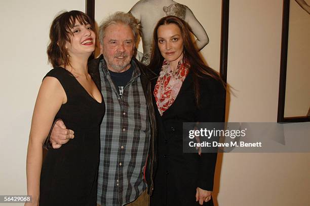 Paloma Bailey, David Bailey and Catherine Bailey attend the private view and book launch party for photographer David Bailey's new exhibition and...
