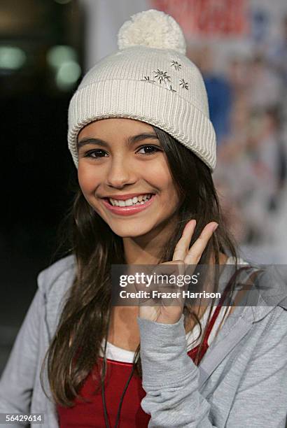 Actress Victoria Justice attends the Los Angeles premiere of "Cheaper By The Dozen 2" at the Mann Village Theatre on December13, 2005 in Westwood,...