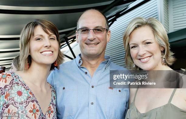 Hosts Natalie Barr, David Koch and Melissa Doyle attend the Channel 7 Cocktail Party in Pyrmont on December 14, 2005 in Sydney, Australia.