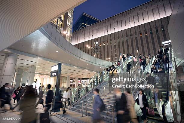 evening commute at osaka station, japan - kita ku osaka stock pictures, royalty-free photos & images