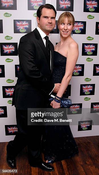 Comedian Jimmy Carr and Karoline Copping arrive at the British Comedy Awards 2005 at London Television Studios on December 14, 2005 in London,...