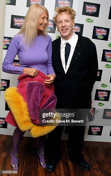 John Lydon and guest arrive at the British Comedy Awards 2005 at London Television Studios on December 14, 2005 in London, England.