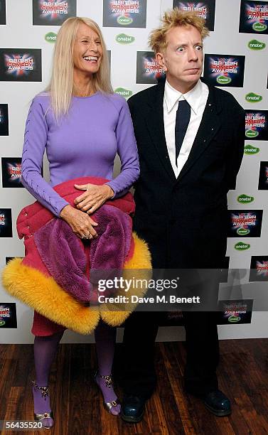 John Lydon and guest arrive at the British Comedy Awards 2005 at London Television Studios on December 14, 2005 in London, England.