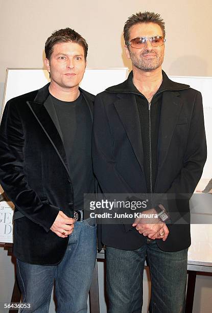 British pop star George Michael and his partner Kenny Goss attend the Japanese Premiere of his film "A Different Story" on December 15, 2005 in...