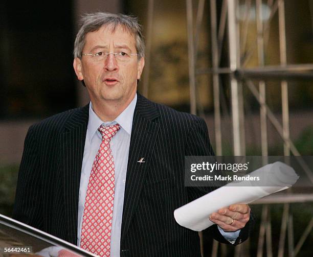 Luxembourg Prime Minister Jean Claude Juncker arrives at the Justius Lipsius building to attend the EU Summit on December 16, 2005 in the Belgian...