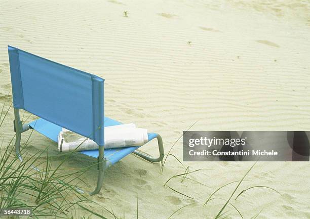 beach chair on sand - magazine retreat day 2 stock pictures, royalty-free photos & images