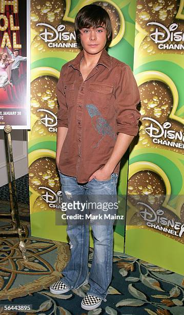 Actor Zac Efron attends a breakfast with the cast and director of "High School Musical" December 16, 2005 at the Four Seasons Hotel in Beverly Hills,...