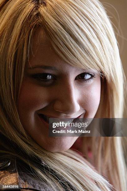 Actress Ashley Tisdale attends a breakfast with the cast and director of "High School Musical" December 16, 2005 at the Four Seasons Hotel in Beverly...