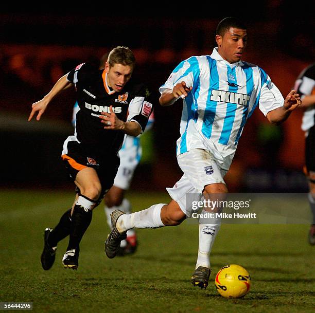 Colin Kazim-Richards of Brighton gets past Andy Dawson of Hull during the Coca-Cola Championship match between Brighton & Hove Albion and Hull City...