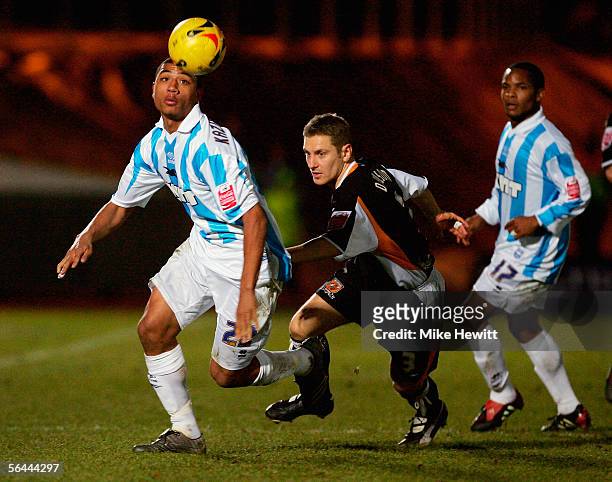 Colin Kazim-Richards of Brighton gets past Andy Dawson of Hull during the Coca-Cola Championship match between Brighton & Hove Albion and Hull City...