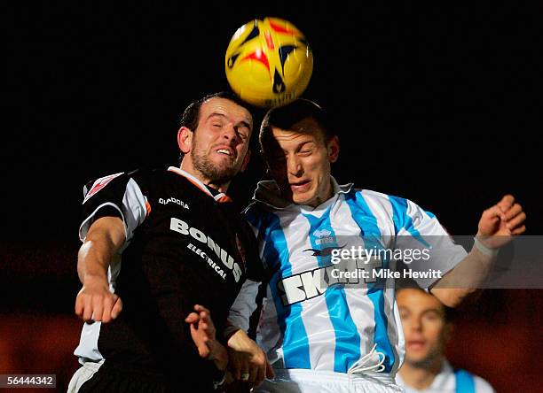 Stuart Elliott of Hull challenges Gary Hart of Brighton during the Coca-Cola Championship match between Brighton & Hove Albion and Hull City at the...