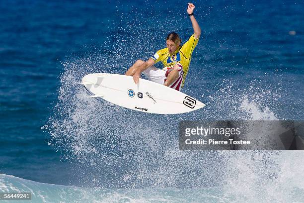 Hawaiian Andy Irons competes during the final of the Rip Curl Pro Pipeline Masters ASP World Tour event, part of the Vans Triple Crown of Surfing on...
