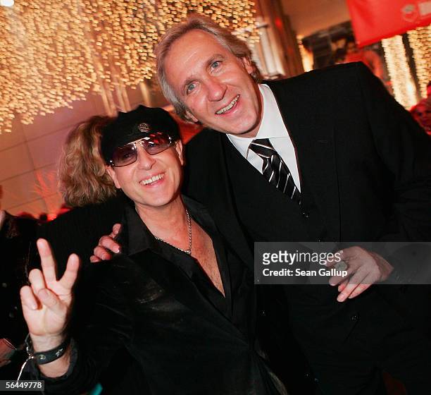 Musician Klaus Meine and Christoph Gottschalk attend the after-party at the "Herz fuer Kinder" television charity gala December 17, 2005 at the Axel...