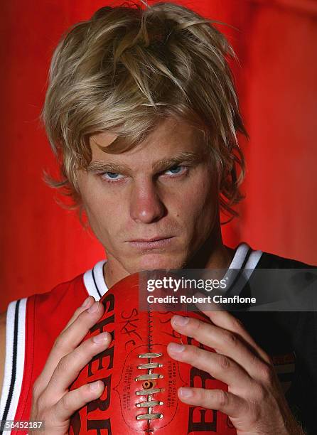 Nick Riewoldt of the Saints poses for a portrait during the St Kilda FC Team Photo Shoot at Moorabbin Oval December 19, 2005 in Melbourne, Australia.