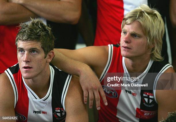 Nick Dal Santo and Nick Riewoldt of the Saints during the St Kilda team photo session at the Moorabin Ground December 19, 2005 in Melbourne,...