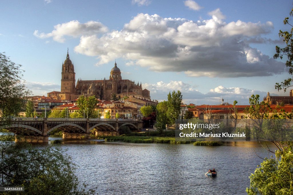 Salamanca New Cathedral and Tormes river