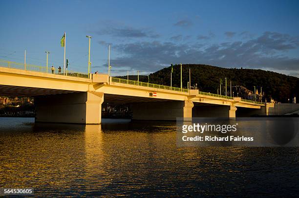 theodor-heuss bridge - theodor heuss bridge stock pictures, royalty-free photos & images