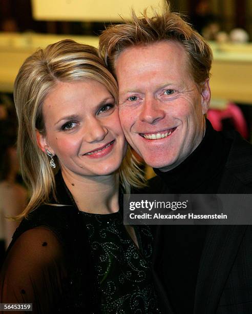 Former Skijumper Dieter Thoma arrives with his wife Mandana Daub at the 'Best Sportsman of the Year 2005' event at the Kurhaus Casino on December 18,...