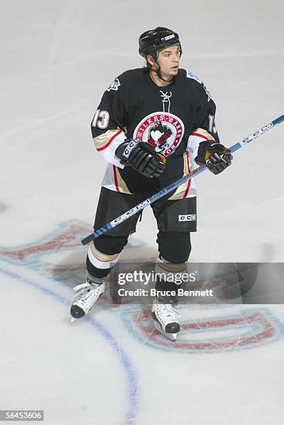 Canadian professional hockey player Daniel Carcillo of the Wilkes-Barre/Scranton Penguins on the ice during a game against the Bridgeport Sound...